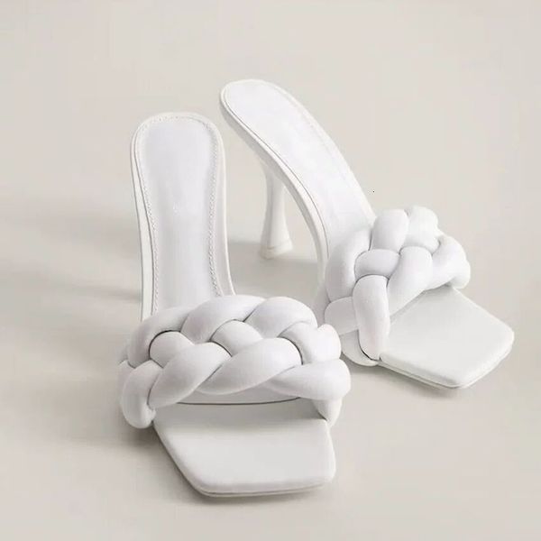 sandals high fashion woven heel slippers slides square toe leather women ladies summer party heels balck white shoes e7y1, Black
sandals high fashion woven heel slippers slides square toe leather women ladies summer party heels balck white shoes e7y1, Black