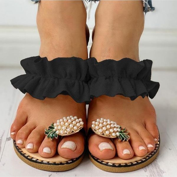 large size sandals women 2021 toe pineapple lace nail bead beach shoes water drill flat bottom anti slip slippers, Black
large size sandals women 2021 toe pineapple lace nail bead beach shoes water drill flat bottom anti slip slippers, Black