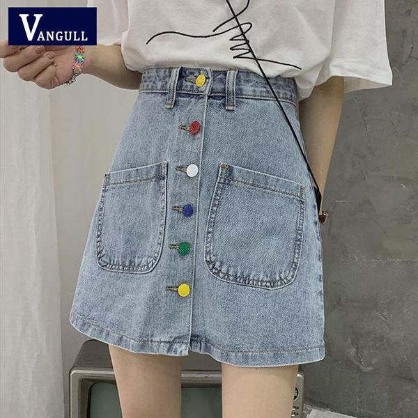 skirts vangull summer designed high waist denim short skirt colorful buttons two pockets solid a-line slim sweet fashion, Black
skirts vangull summer designed high waist denim short skirt colorful buttons two pockets solid a-line slim sweet fashion, Black