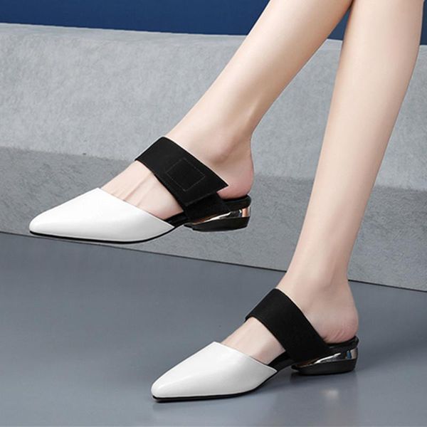 slippers elegant women casual genuine leather pumps party spring summer shoes woman basic solid square heels mules high, Black
slippers elegant women casual genuine leather pumps party spring summer shoes woman basic solid square heels mules high, Black