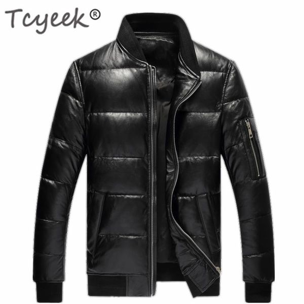 men's leather & faux tcyeek winter 100% real sheepskin duck down coat clothing 2021 natural genuine jacket men motorcycle chaqueta 1927, Black
men's leather & faux tcyeek winter 100% real sheepskin duck down coat clothing 2021 natural genuine jacket men motorcycle chaqueta 1927, Black
