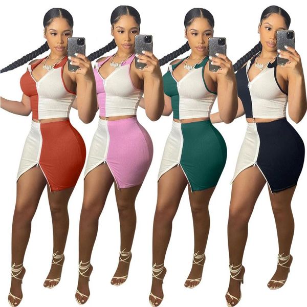 women's tracksuits casual colorful fashion two piece short strap stitching zipper patch designs tracksuit summer skirt set for women cu, Gray
women's tracksuits casual colorful fashion two piece short strap stitching zipper patch designs tracksuit summer skirt set for women cu, Gray