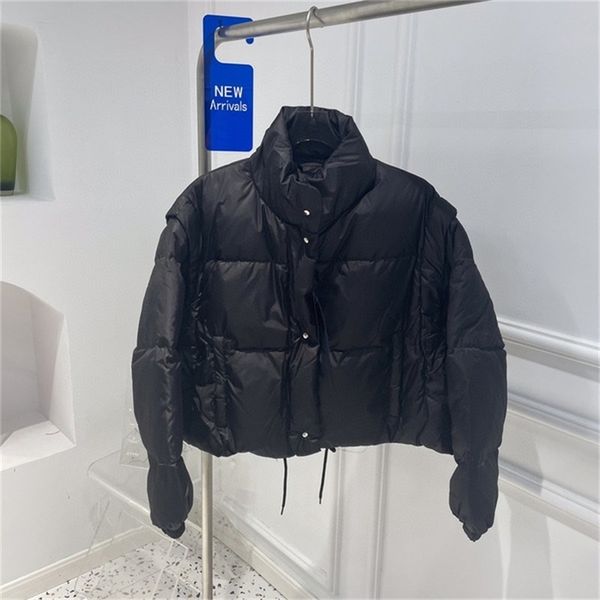 down coat winter women fashion clothes light warm 90% white duck filling sleeves detachable jackets 210927, Black
down coat winter women fashion clothes light warm 90% white duck filling sleeves detachable jackets 210927, Black