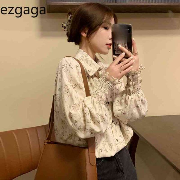 ezgaga floral blouse women flare sleeve korean fashion vintage tender turn-down collar loose chic elegant shirts female blusas 210430, White
ezgaga floral blouse women flare sleeve korean fashion vintage tender turn-down collar loose chic elegant shirts female blusas 210430, White