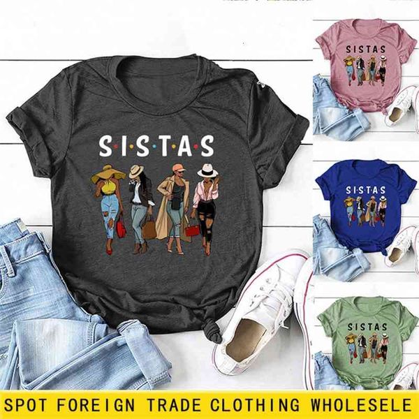 women's t-shirt sistas letter fashion casual short sleeve pullover bottomed xpp2, White
women's t-shirt sistas letter fashion casual short sleeve pullover bottomed xpp2, White
