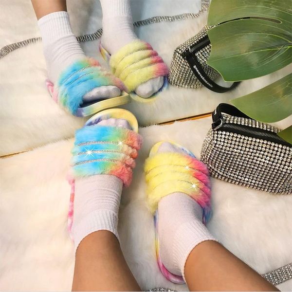 slippers women's fuzzy band house slipper cozy open toe fluffy fur slides flat non-slip warm flip flops bright plush, Black
slippers women's fuzzy band house slipper cozy open toe fluffy fur slides flat non-slip warm flip flops bright plush, Black