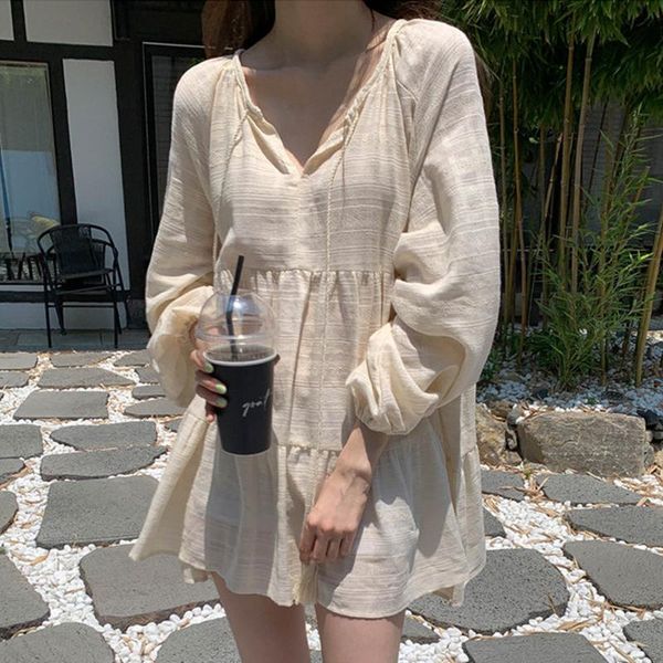 casual dresses white women loose fairy dress korean chic sweet style v-neck lacing jacquard design beach ins 2021 autumn cute elegant, Black;gray
casual dresses white women loose fairy dress korean chic sweet style v-neck lacing jacquard design beach ins 2021 autumn cute elegant, Black;gray