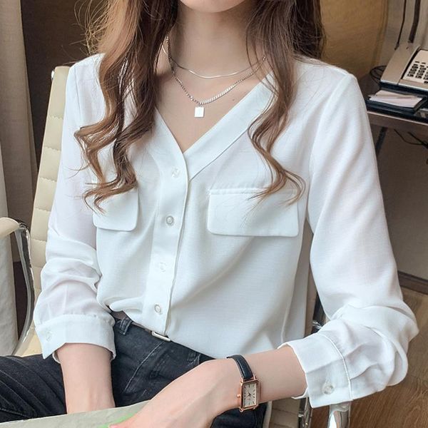 long sleeve white blouse blusas mujer de moda 2021 women v-neck chiffon shirt blouses shirts blusa d394 women's &
long sleeve white blouse blusas mujer de moda 2021 women v-neck chiffon shirt blouses shirts blusa d394 women's &
