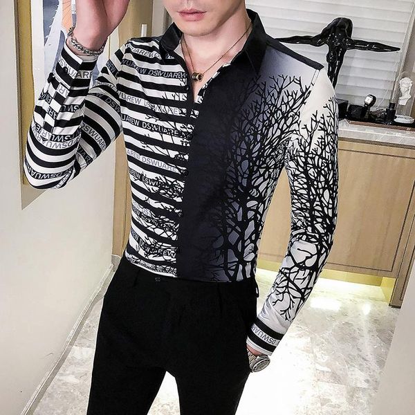 men's casual shirts british style business work shirt men fashion 2021 long sleeve striped slim fit digital print prom tuxedo dress 3xl, White;black
men's casual shirts british style business work shirt men fashion 2021 long sleeve striped slim fit digital print prom tuxedo dress 3xl, White;black