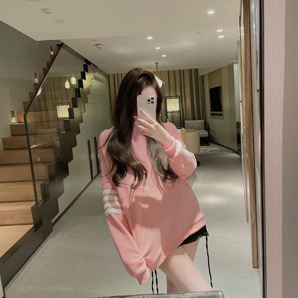 women's sweaters stitching classic four bars trendy korean style sweater fall round neck long sleeve loose, White;black
women's sweaters stitching classic four bars trendy korean style sweater fall round neck long sleeve loose, White;black