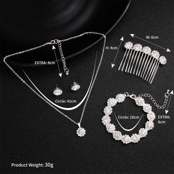 earrings & necklace fashion bridal jewelry sets wedding bracelet earring hair comb jewellery for women, Silver
earrings & necklace fashion bridal jewelry sets wedding bracelet earring hair comb jewellery for women, Silver