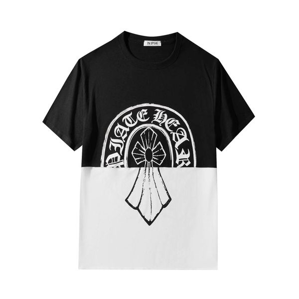 summer fashion br black white color matching patchwork cross men and women loose cotton short sleeve t-shirt, White;black
summer fashion br black white color matching patchwork cross men and women loose cotton short sleeve t-shirt, White;black