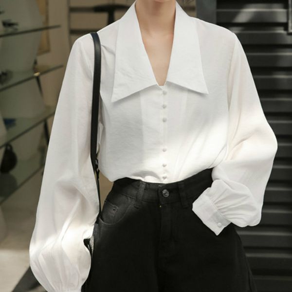 nomikuma vintage black shirts women solid color single breasted long lantern sleeve blouse elegant fashion blusas 3a101 210514, White
nomikuma vintage black shirts women solid color single breasted long lantern sleeve blouse elegant fashion blusas 3a101 210514, White