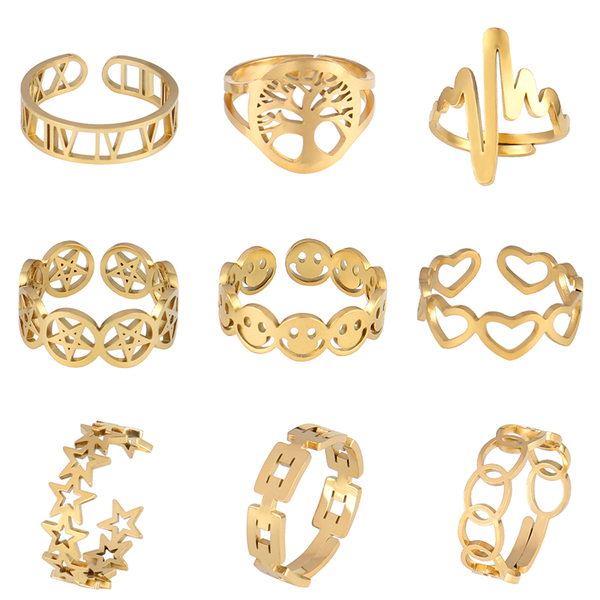 cluster rings punk stainless steel for women statement open finger adjustable ring minimalist geometric chain jewelry, Golden;silver
cluster rings punk stainless steel for women statement open finger adjustable ring minimalist geometric chain jewelry, Golden;silver