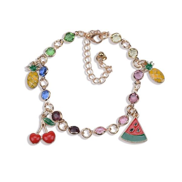 charm bracelets fashion enamel fruit watermelon pineapple cherry pendants women vintage statement chain link bracelet jewelry, Golden;silver
charm bracelets fashion enamel fruit watermelon pineapple cherry pendants women vintage statement chain link bracelet jewelry, Golden;silver