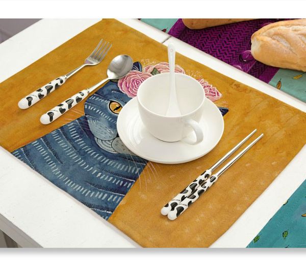 mats & pads 42x32cm cartoon animal placemat cute cat creative printed dining table heat-resistant kitchen accessories
mats & pads 42x32cm cartoon animal placemat cute cat creative printed dining table heat-resistant kitchen accessories