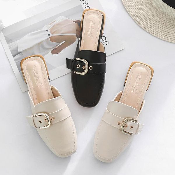 slippers woman summer fashion outdoor buckle strap mules shoes low heel square toe slides female brand 2021 arrival, Black
slippers woman summer fashion outdoor buckle strap mules shoes low heel square toe slides female brand 2021 arrival, Black