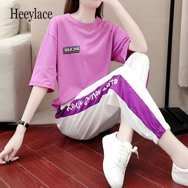 piece set women letter casual t shirt long striped pants elastic high waist sport streetwear summer women's tracksuit two dress, White
piece set women letter casual t shirt long striped pants elastic high waist sport streetwear summer women's tracksuit two dress, White