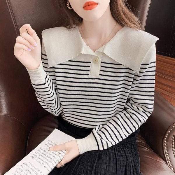 women's sweaters vintage pullover loose knisweater 2021 autumn striped splic long-sleeved sweater women fashion y2k kni715j, White;black
women's sweaters vintage pullover loose knisweater 2021 autumn striped splic long-sleeved sweater women fashion y2k kni715j, White;black