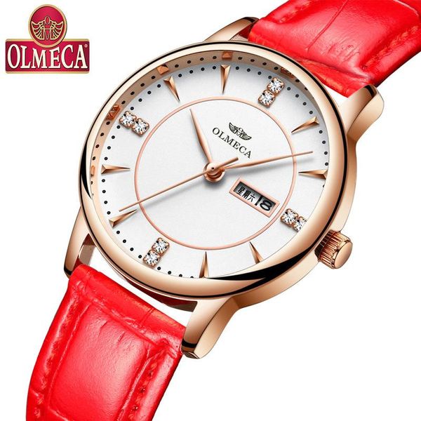 

wristwatches olmeca fashion casual women watch ladies wrist watches diamond for dress relojes para mujer luxury, Slivery;brown
