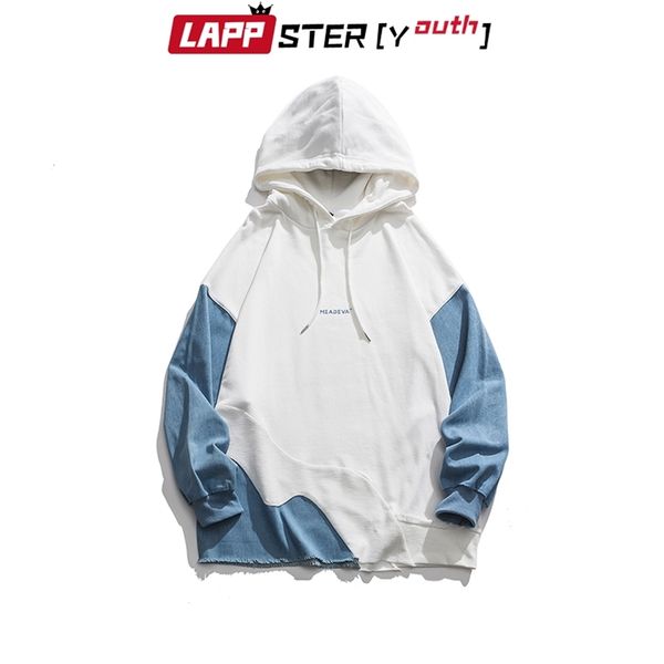 men denim patchwork harajuku hoodies autumn mens designer white hole sweatshirts male kpop oversized hoodie 210420, Black
men denim patchwork harajuku hoodies autumn mens designer white hole sweatshirts male kpop oversized hoodie 210420, Black
