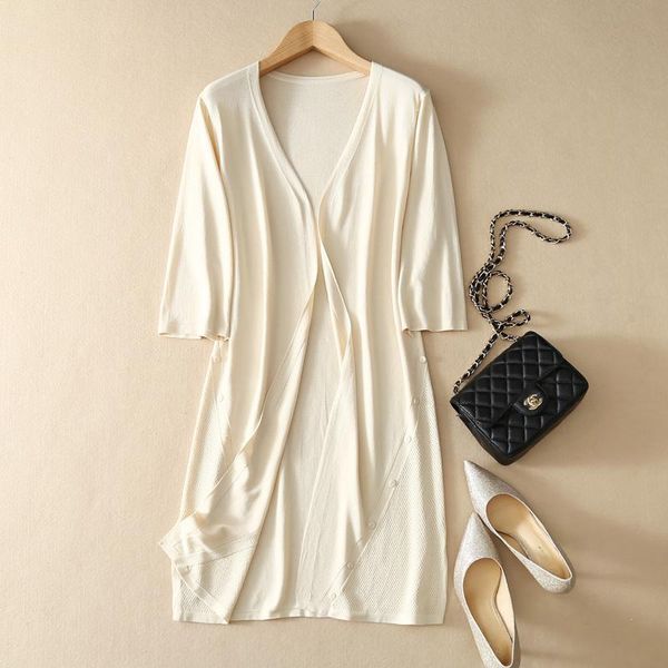 women's sweaters 2021 summer autumn women midi long cardigan casual loose thin silk knitted cardigans female sweater coat jacket half s, White;black
women's sweaters 2021 summer autumn women midi long cardigan casual loose thin silk knitted cardigans female sweater coat jacket half s, White;black