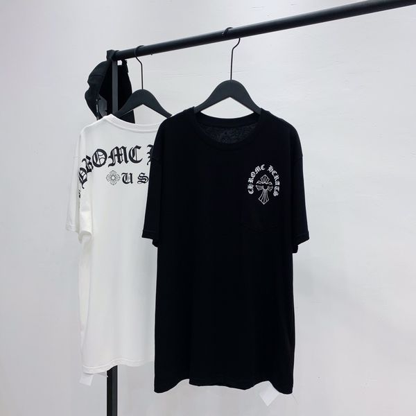 crosin 2021 new ch fashion brand back printed sanskrit letter slogan short sleeve ch horseshoe lovers t-shirt, White 
crosin 2021 new ch fashion brand back printed sanskrit letter slogan short sleeve ch horseshoe lovers t-shirt, White