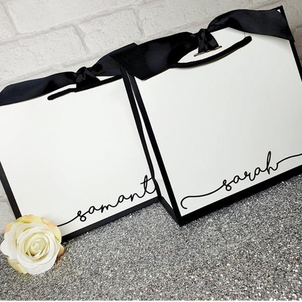 gift wrap personalised black bag luxury white with ribbon wedding bridesmaid bridal party giftbags
gift wrap personalised black bag luxury white with ribbon wedding bridesmaid bridal party giftbags