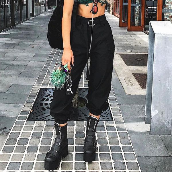 women's pants & capris casual harem high waist trousers fashion white black zipper pocket streetwear lady, Black;white
women's pants & capris casual harem high waist trousers fashion white black zipper pocket streetwear lady, Black;white