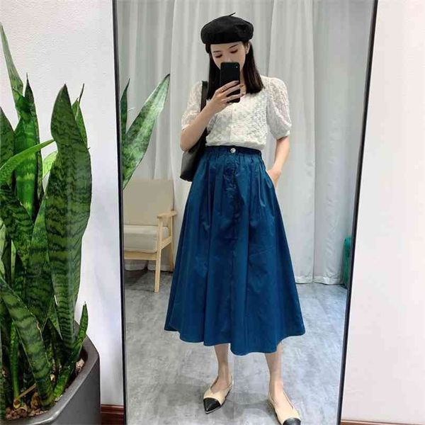 summer korean elastic high waist thin simple pure color loose casual temperament women a-line long skirt 210527, Black
summer korean elastic high waist thin simple pure color loose casual temperament women a-line long skirt 210527, Black