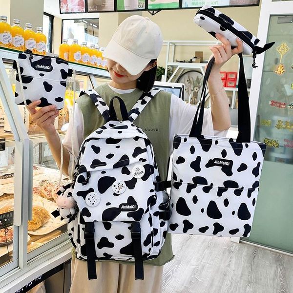 backpack 4 pcs set korean version of harajuku nylon school rucksack for teenager girls fashion women bookbag cow pattern mochila
backpack 4 pcs set korean version of harajuku nylon school rucksack for teenager girls fashion women bookbag cow pattern mochila