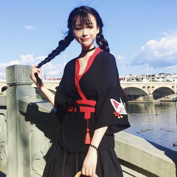 black women japanese kimono of japan style female embroidery yukata girl coat cosplay ethnic clothing, Red
black women japanese kimono of japan style female embroidery yukata girl coat cosplay ethnic clothing, Red