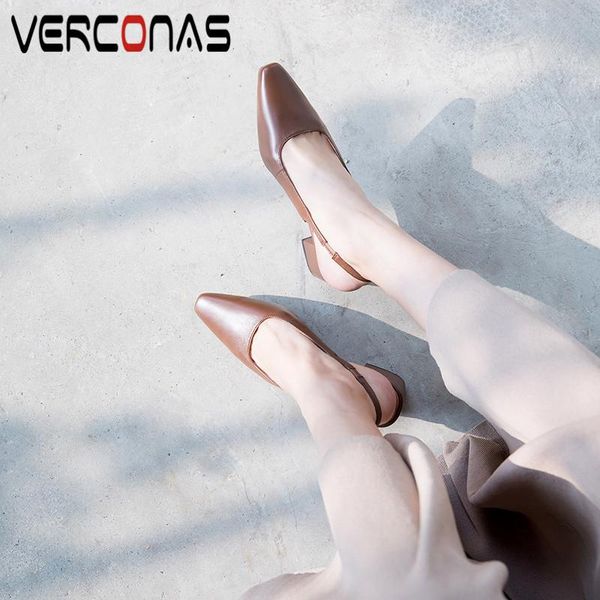 dress shoes verconas 2021 fashion woman sandals women pumps genuine leather working summer pointed toe square high heeled, Black
dress shoes verconas 2021 fashion woman sandals women pumps genuine leather working summer pointed toe square high heeled, Black