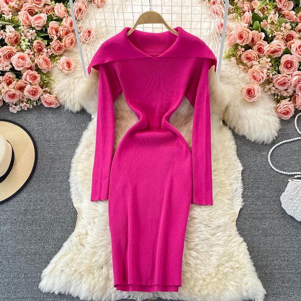 casual dresses aging sweet baby collar tight elastic knitted dress autumn and winter medium length bottomed hip wrap sweater, Black;gray
casual dresses aging sweet baby collar tight elastic knitted dress autumn and winter medium length bottomed hip wrap sweater, Black;gray