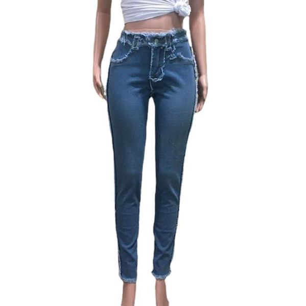 women's jeans fashion tassel splicing denim pants women high waist washed pencil ripped trousers street skinny lady, Blue
women's jeans fashion tassel splicing denim pants women high waist washed pencil ripped trousers street skinny lady, Blue