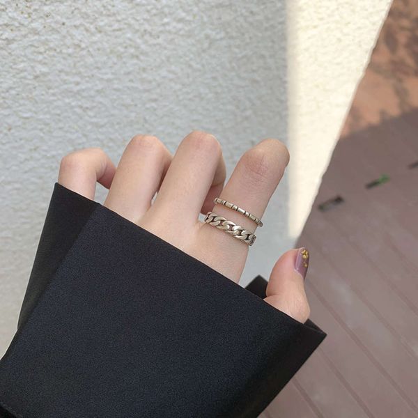 ns old dark women's fashion personality versatile love opening niche design ring, Black
ns old dark women's fashion personality versatile love opening niche design ring, Black