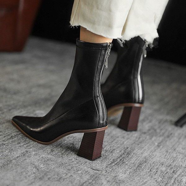 boots leather and velvet thin women's stretch 2021 winter square toe back zipper thick heel socks high short, Black
boots leather and velvet thin women's stretch 2021 winter square toe back zipper thick heel socks high short, Black