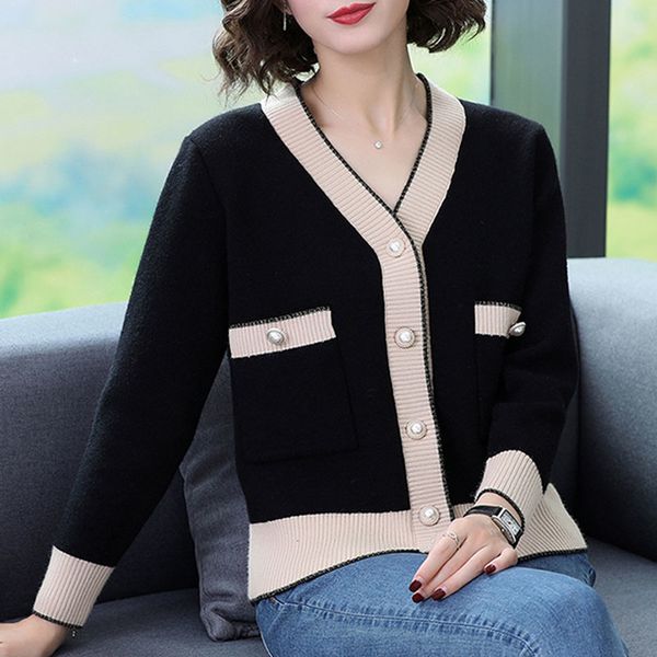 women's knits & tees patchwork v-neck button short knitted cardigan women trendy slim sweater coat elegant korean style elastic kn, White
women's knits & tees patchwork v-neck button short knitted cardigan women trendy slim sweater coat elegant korean style elastic kn, White