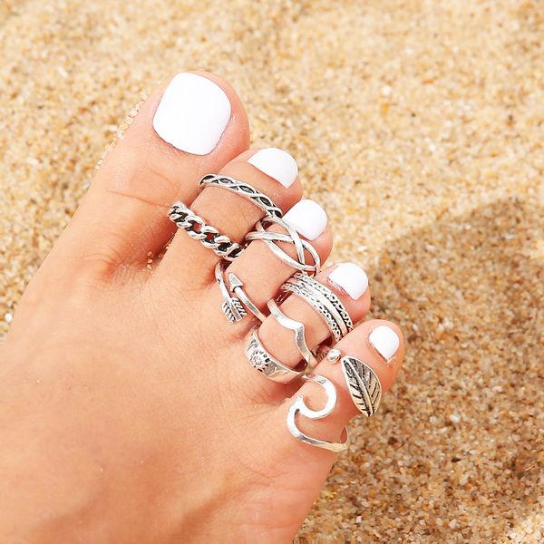 fashion leaf geometric women foot ring set vintage summer beach yoga foot jewelry accessories fine foot ring set, Silver
fashion leaf geometric women foot ring set vintage summer beach yoga foot jewelry accessories fine foot ring set, Silver