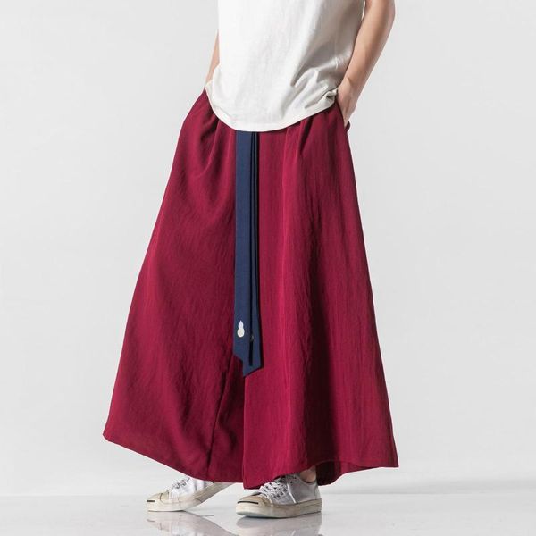 men's pants 2021 men wide leg mens cotton joggers retro loose trousers man chinese style linen male big crotch nepal robe, Black
men's pants 2021 men wide leg mens cotton joggers retro loose trousers man chinese style linen male big crotch nepal robe, Black
