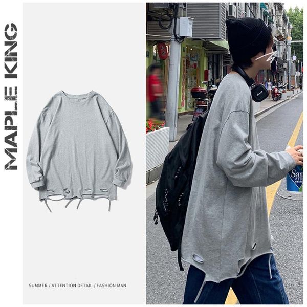 men's t-shirts fashion street wear oversize hole t shirt men classic 100% cotton long sleeved solid color mens korean casual tshirt m-, White;black
men's t-shirts fashion street wear oversize hole t shirt men classic 100% cotton long sleeved solid color mens korean casual tshirt m-, White;black