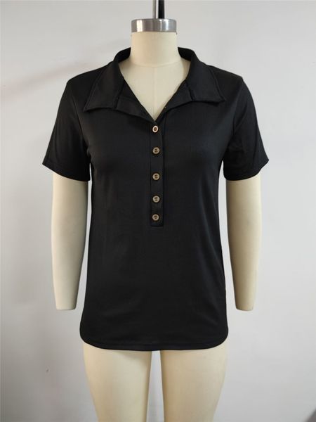 women's office rib button lapel short-sleeved t-shirt 2022 spring and summer new, White
women's office rib button lapel short-sleeved t-shirt 2022 spring and summer new, White