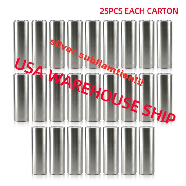 usa warehouse 20oz silver steel sublimation skinny tumbler straight slim tumblers with clear straw and leakproof lid
usa warehouse 20oz silver steel sublimation skinny tumbler straight slim tumblers with clear straw and leakproof lid