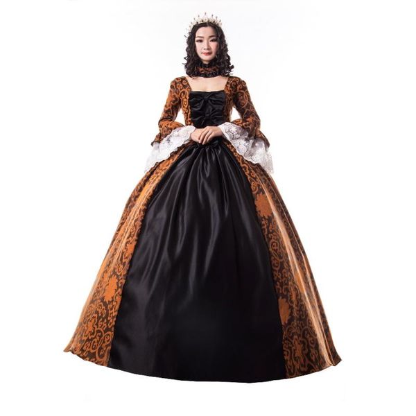 casual dresses print queen elegant dress embroidery full sleeve theater ball gown victorian party, Black;gray
casual dresses print queen elegant dress embroidery full sleeve theater ball gown victorian party, Black;gray
