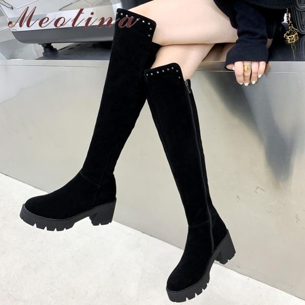 boots meotina cow suede riding women shoes platform thick high heel zipper over the knee round toe winter 39, Black
boots meotina cow suede riding women shoes platform thick high heel zipper over the knee round toe winter 39, Black