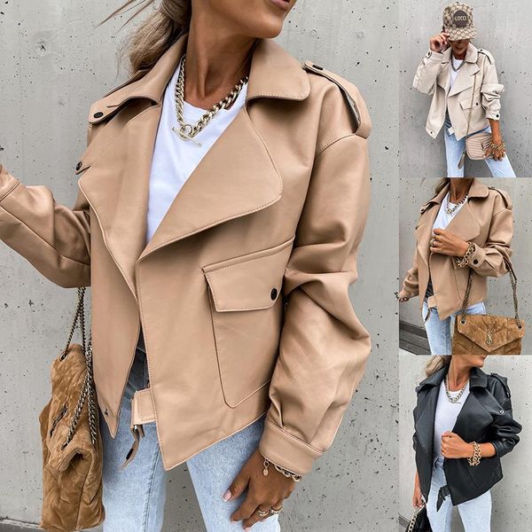 women's jackets 2021 europe wish autumn and winter pu leather jacket loose, Black;brown
women's jackets 2021 europe wish autumn and winter pu leather jacket loose, Black;brown