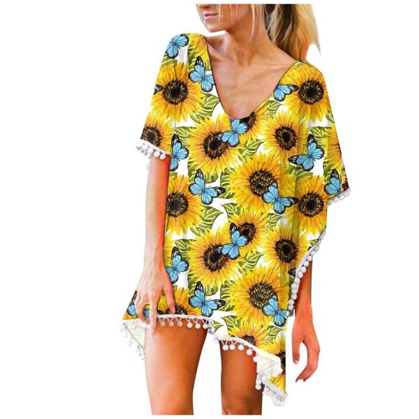 chiffon tassels women beach wear swimsuit cover up swimwear bathing suits summer mini dress loose floral pareo ups d4 women's, White;black
chiffon tassels women beach wear swimsuit cover up swimwear bathing suits summer mini dress loose floral pareo ups d4 women's, White;black