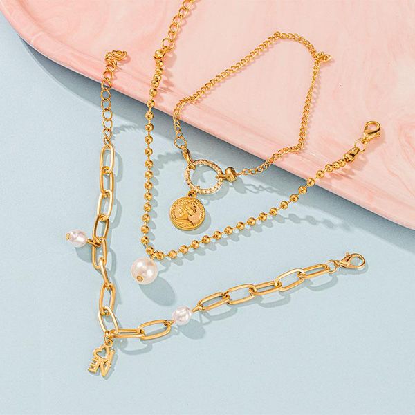 link, chain fashion bohemian geometric pearl pendant women bracelets for vintage metal portrait coin on hand jewelry, Black
link, chain fashion bohemian geometric pearl pendant women bracelets for vintage metal portrait coin on hand jewelry, Black