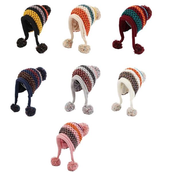 berets fashion wool hat w/ ear flaps color matching knitted for outdoor activities, Blue;gray
berets fashion wool hat w/ ear flaps color matching knitted for outdoor activities, Blue;gray