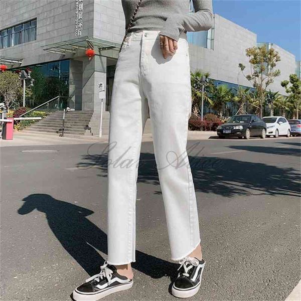 women's jeans fall ankle length straight loose high waist edge white casual pants al3f, Blue
women's jeans fall ankle length straight loose high waist edge white casual pants al3f, Blue